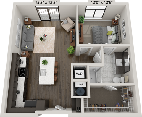 A1 One bedroom floorplan
